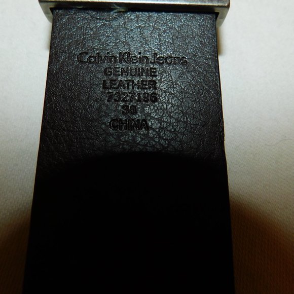 Calvin Klein Jeans Genuine Leather Belt Size 38 - Picture 5 of 6
